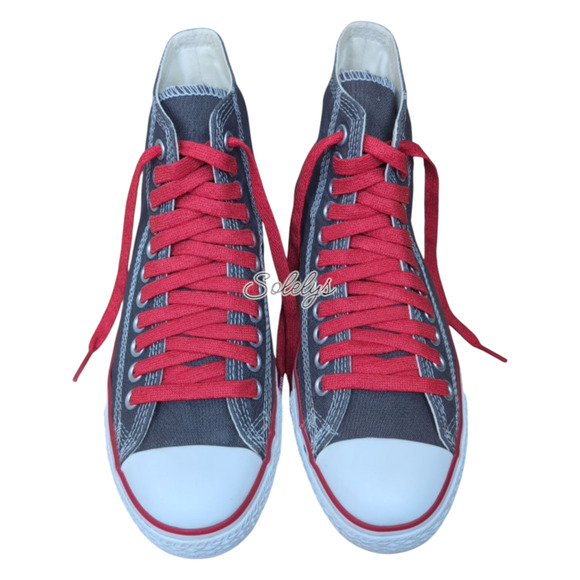 Converse 2009 Double Details Hi Top Extra Eyelet Sneaker Grey Red Womens 9 RARE - Picture 2 of 11